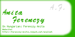 anita ferenczy business card